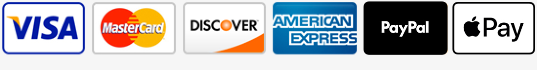 Methods of payment: Visa, Master Card, Discover, American Express