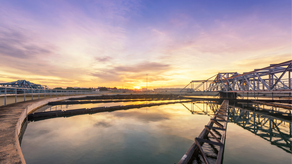Basin filled with water