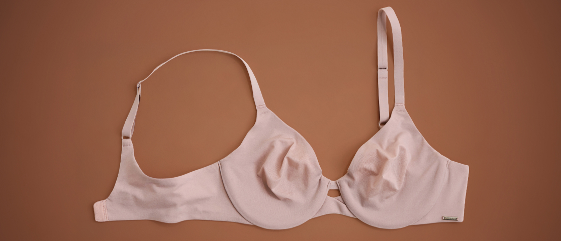 Pink cushioned wire bra