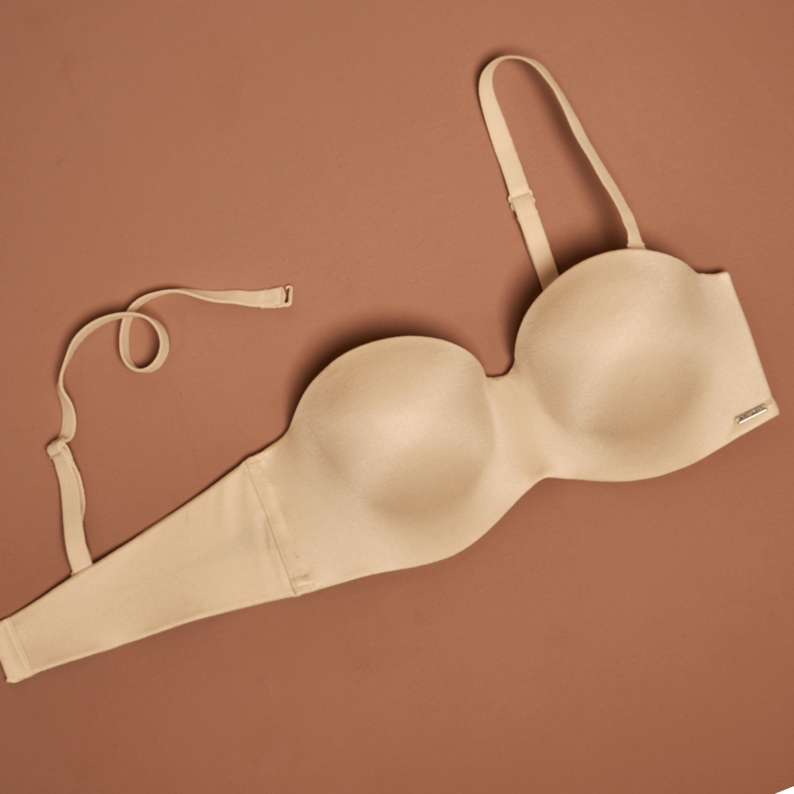 Beige memory foam bra