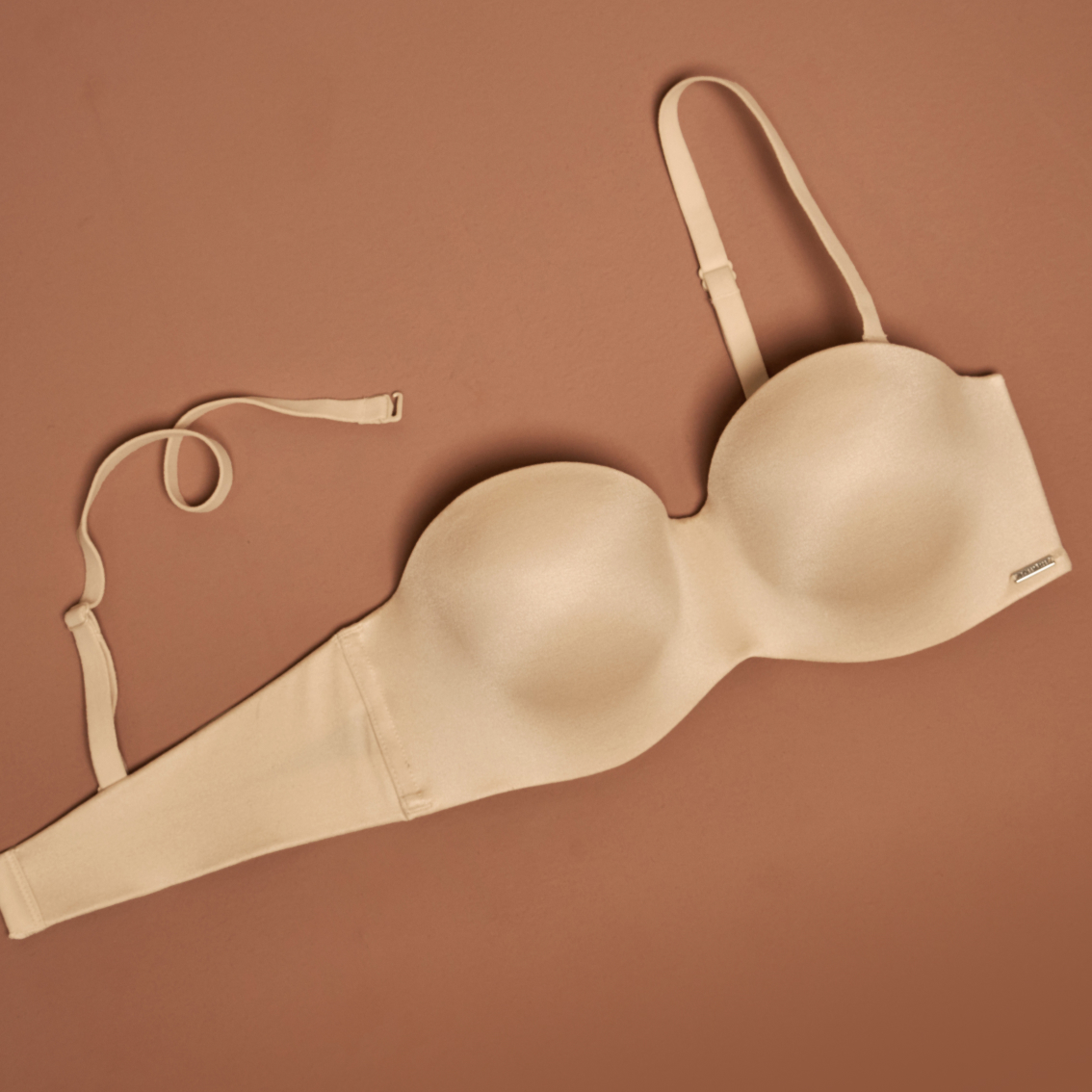 Beige memory foam bra