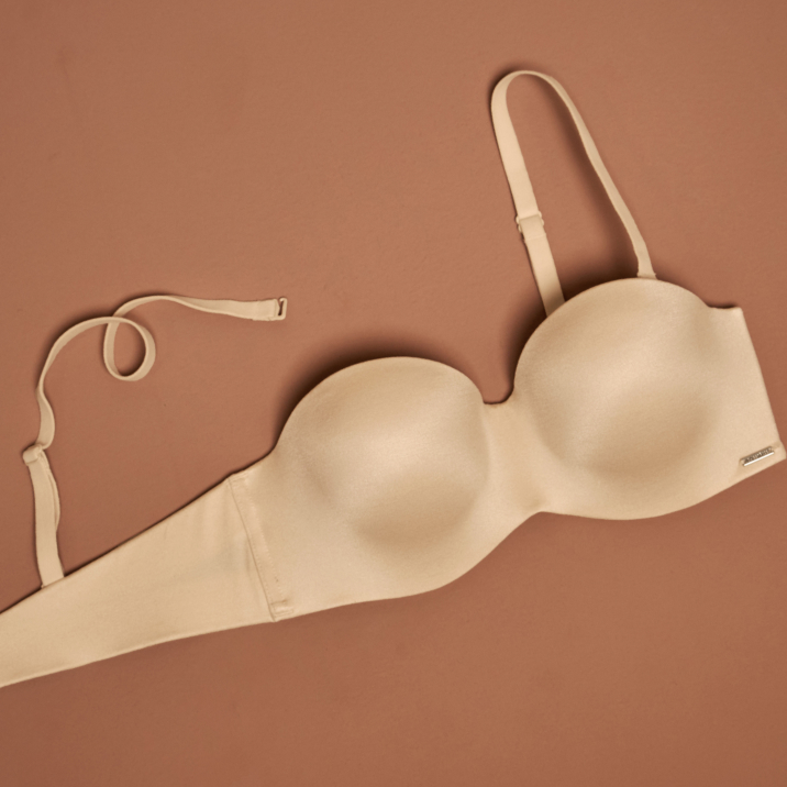 Beige memory foam bra