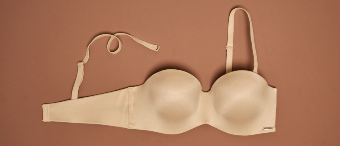 Beige memory foam bra