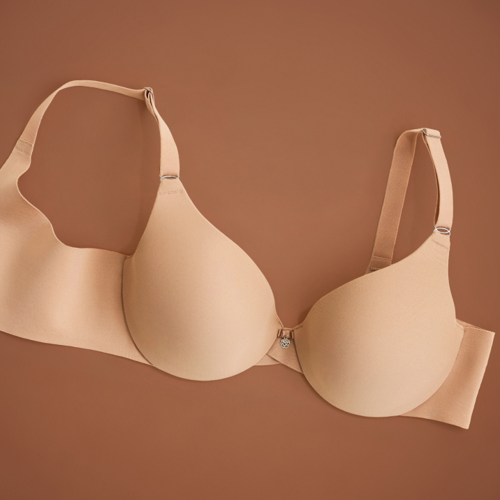 Beige sleek back bra