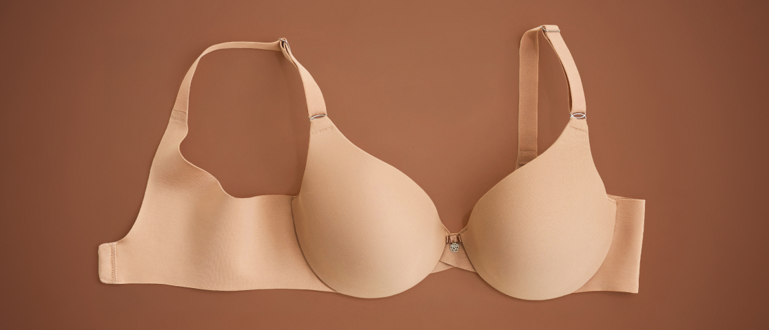 Beige sleek back bra