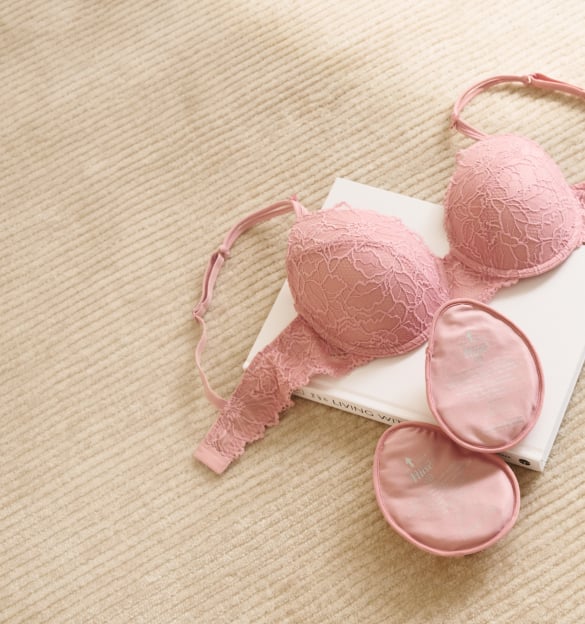 Pink Muse lace bra with removable pads