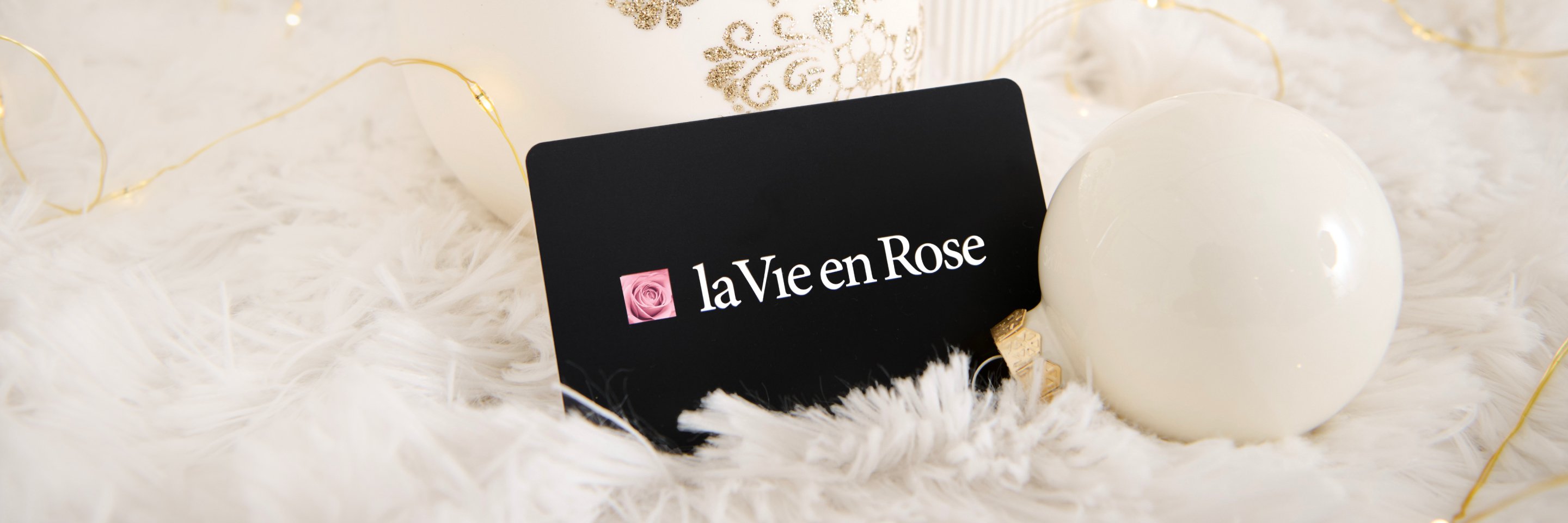 Black gift card in a winter setting