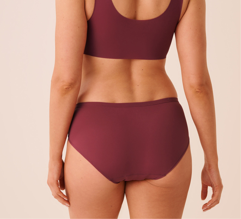 Culotte menstruelle anti-fuite rouge vue de dos