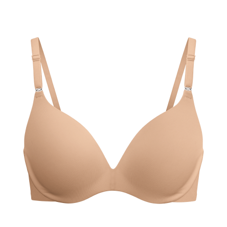 Beige push-up sleek back bra