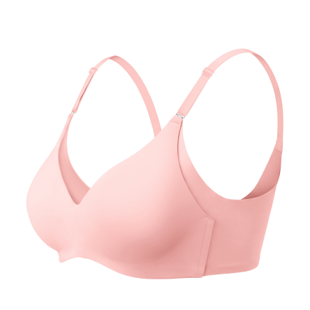Pale pink sleek back wireless bra