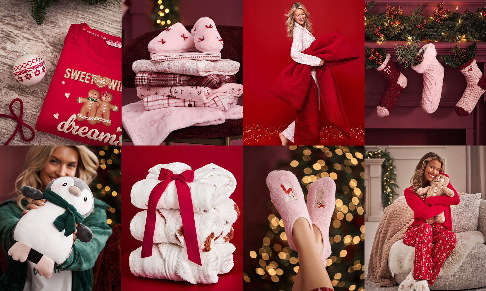 Ensemble de photos de pyjamas et d'accessoires de No&euml;l