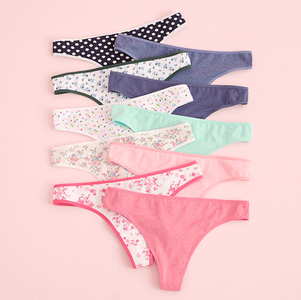 A variety of panties in different patterns and colors