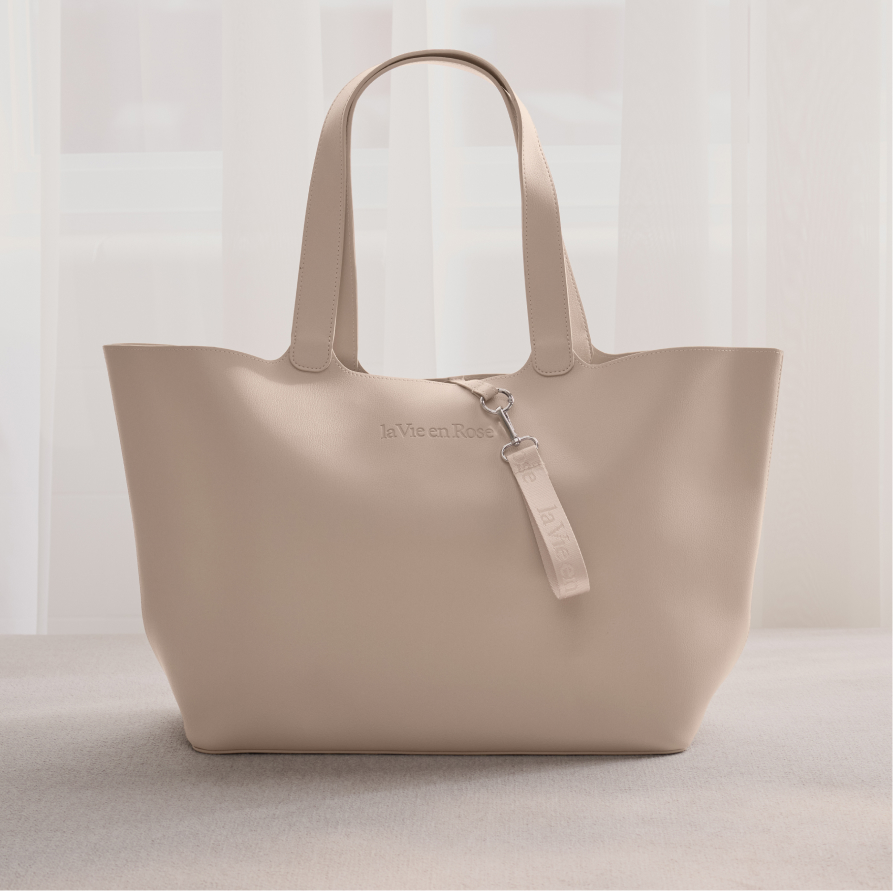 Sac fourre-tout beige en faux cuir
