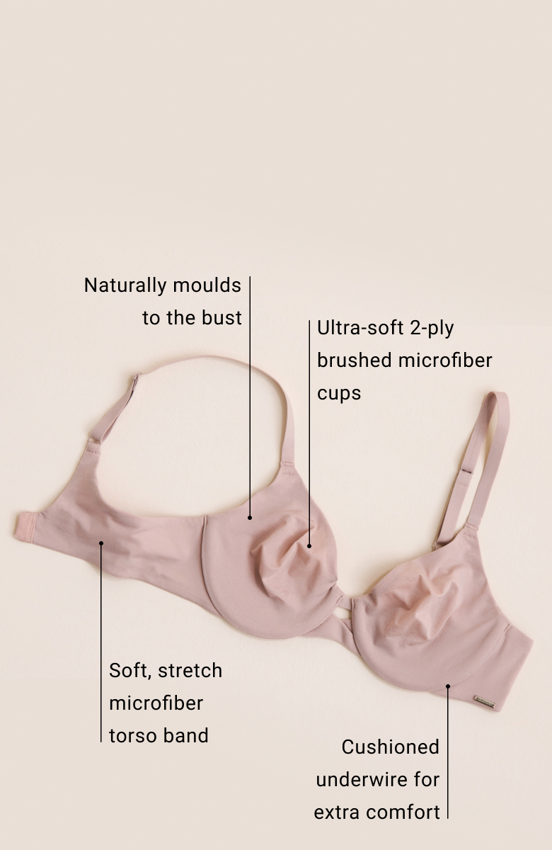 Pale pink cushioned wire bra