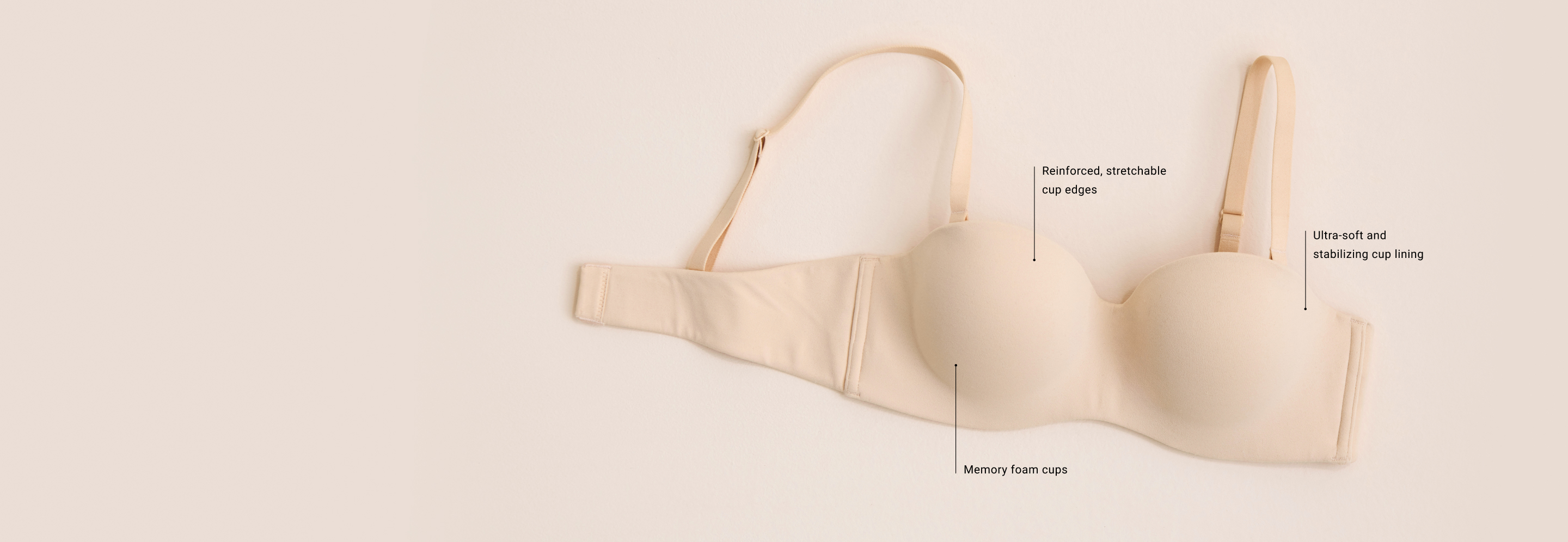 Beige convertible memory foam bra