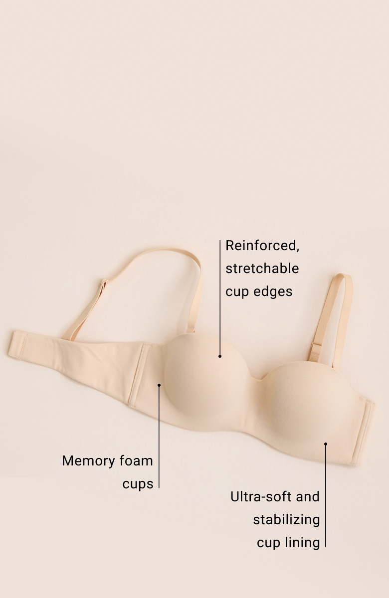 Beige convertible memory foam bra