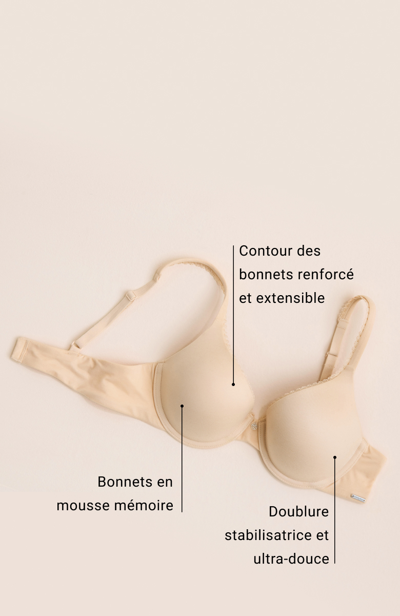 Soutien-gorge en mousse m&eacute;moire convertible