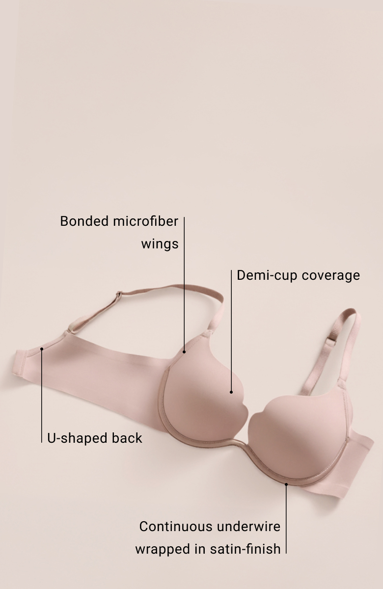 Pale pink scalloped push-up bra