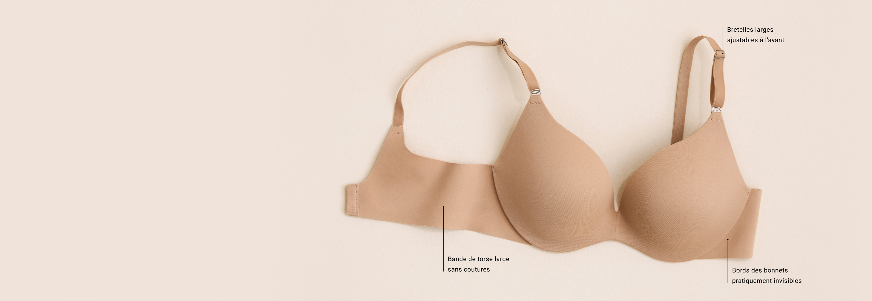 Soutien-gorge dos lisse beige