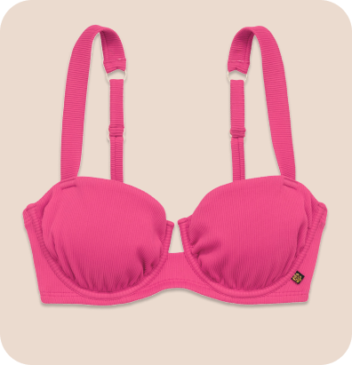 Pink D-cup swimsuit top