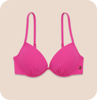 Pink D-cup swimsuit top