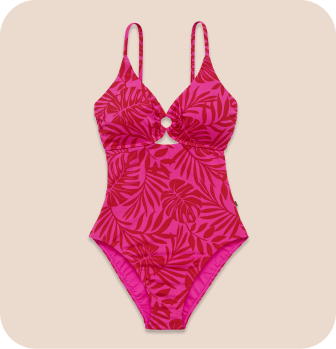 Pink one-piece swimsuit