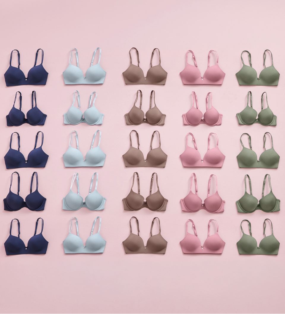Set of bras in various colors