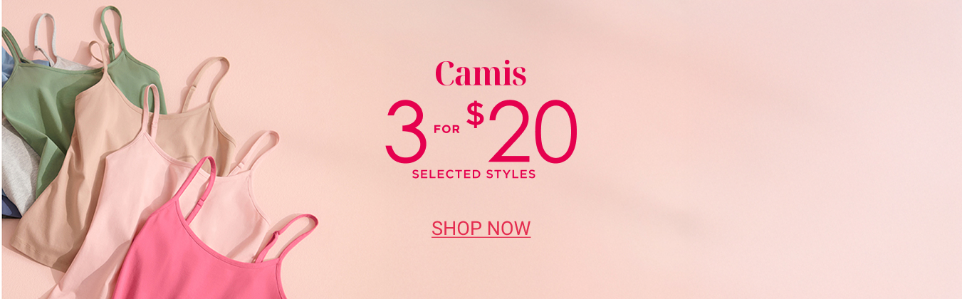 Shop Summer Camis - 3 for $20