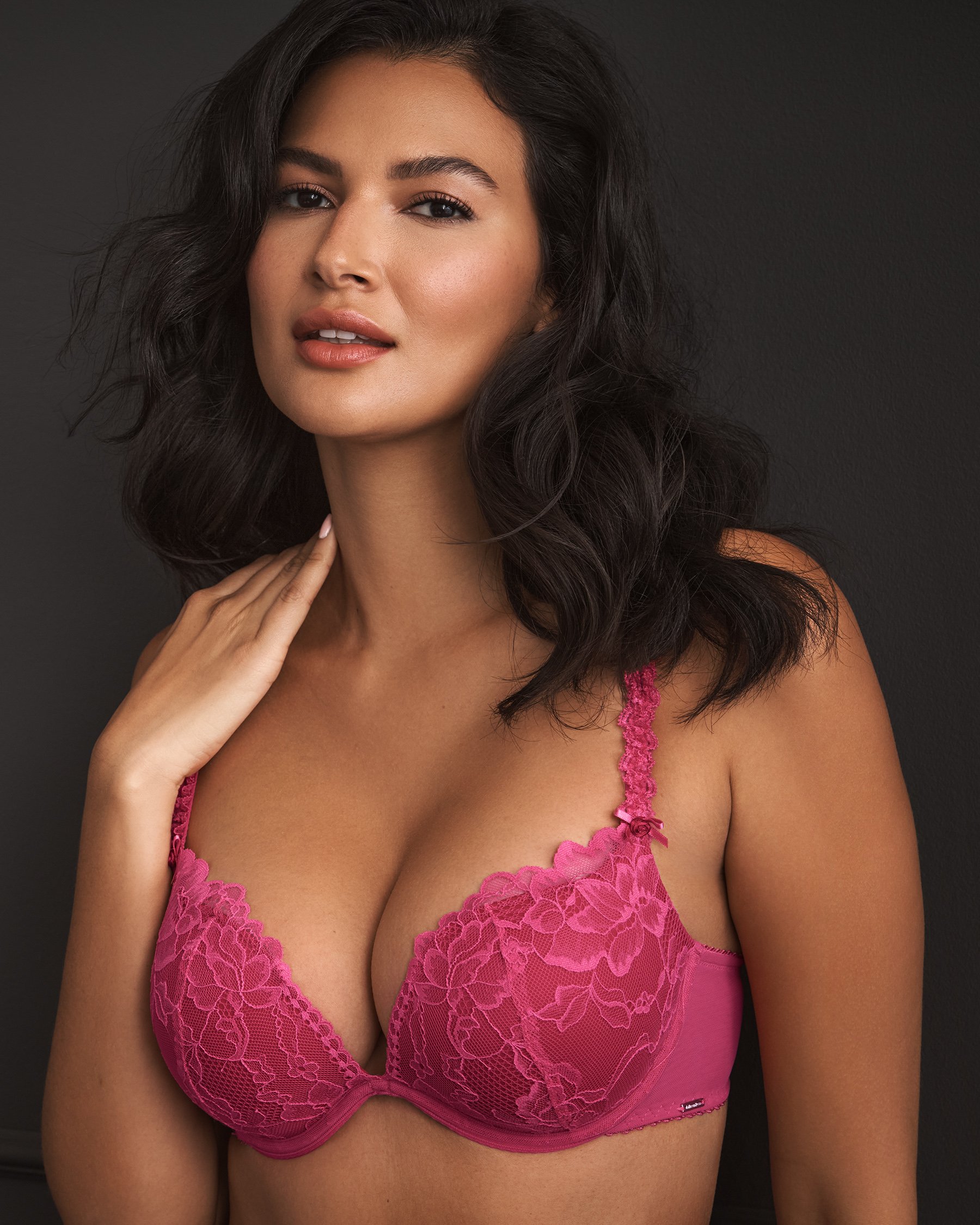 LA VIE EN ROSE Push-up Plunge Demi Bra Fuchsia Pink 10300232 - View1