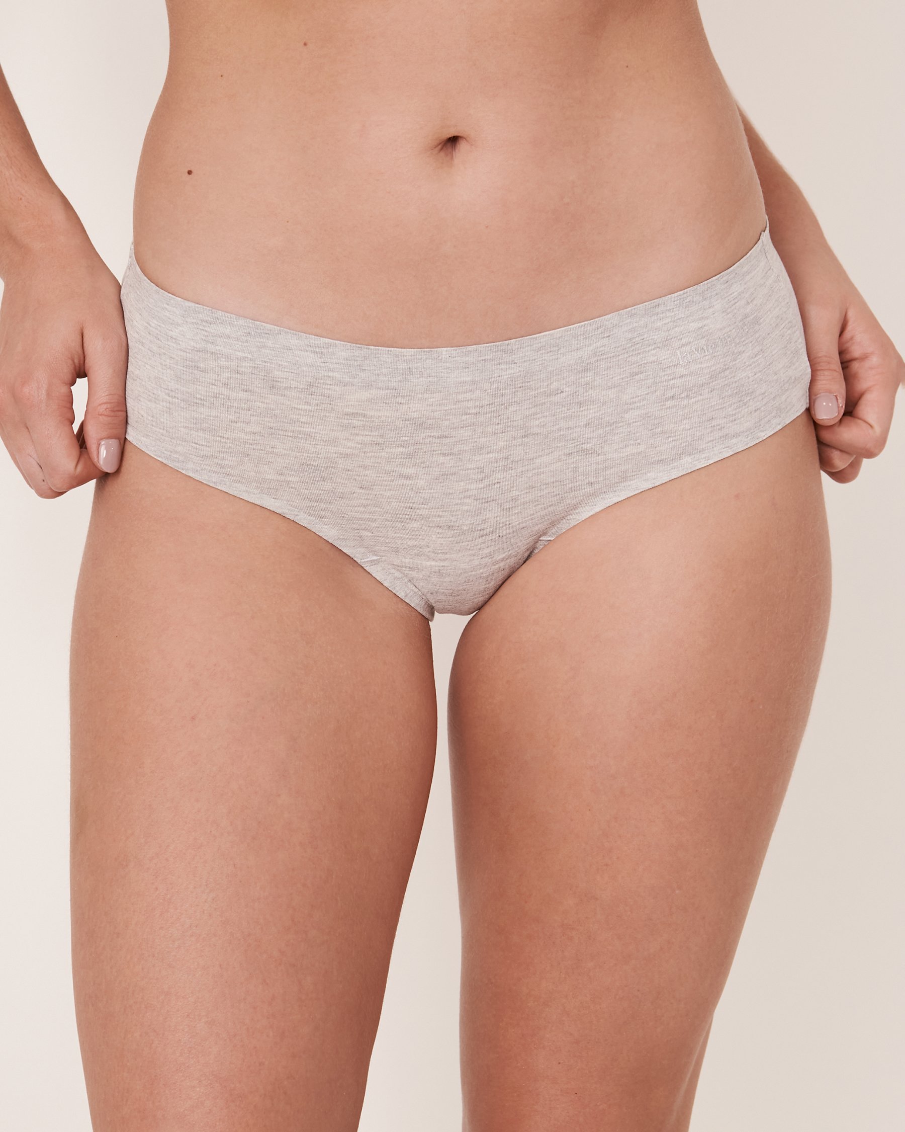 LA VIE EN ROSE Culotte cheeky coton contours fusionnés Gris 20200062 - View1