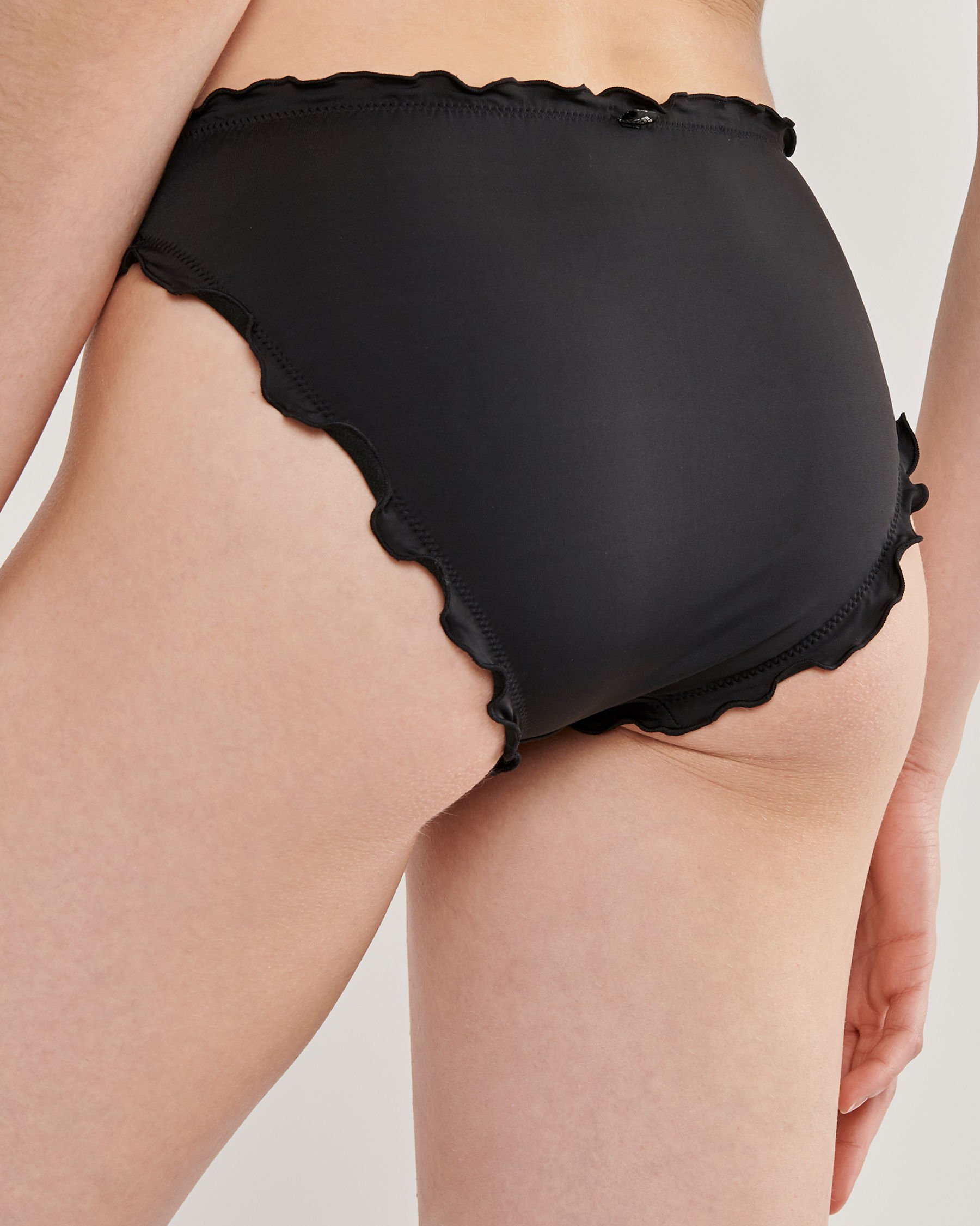 LA VIE EN ROSE AQUA Ruffle Bikini Bottom Black 799-692-0-00 - View2