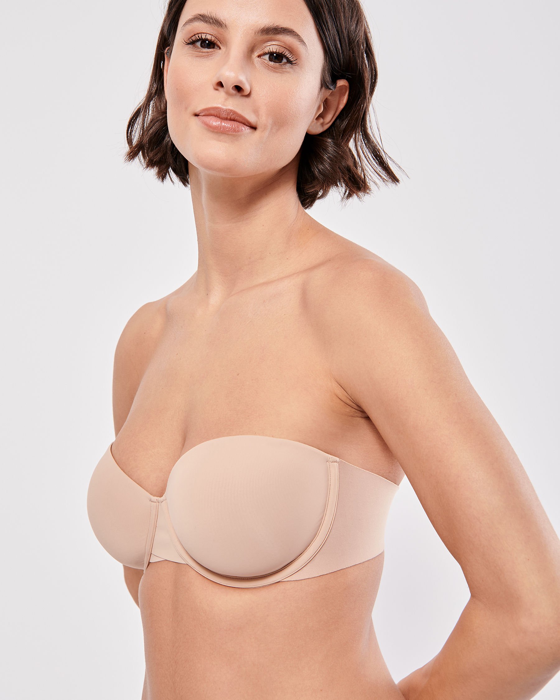 LA VIE EN ROSE Lightly Lined Spacer Foam Strapless Bra Latte 593-112-0-00 - View2