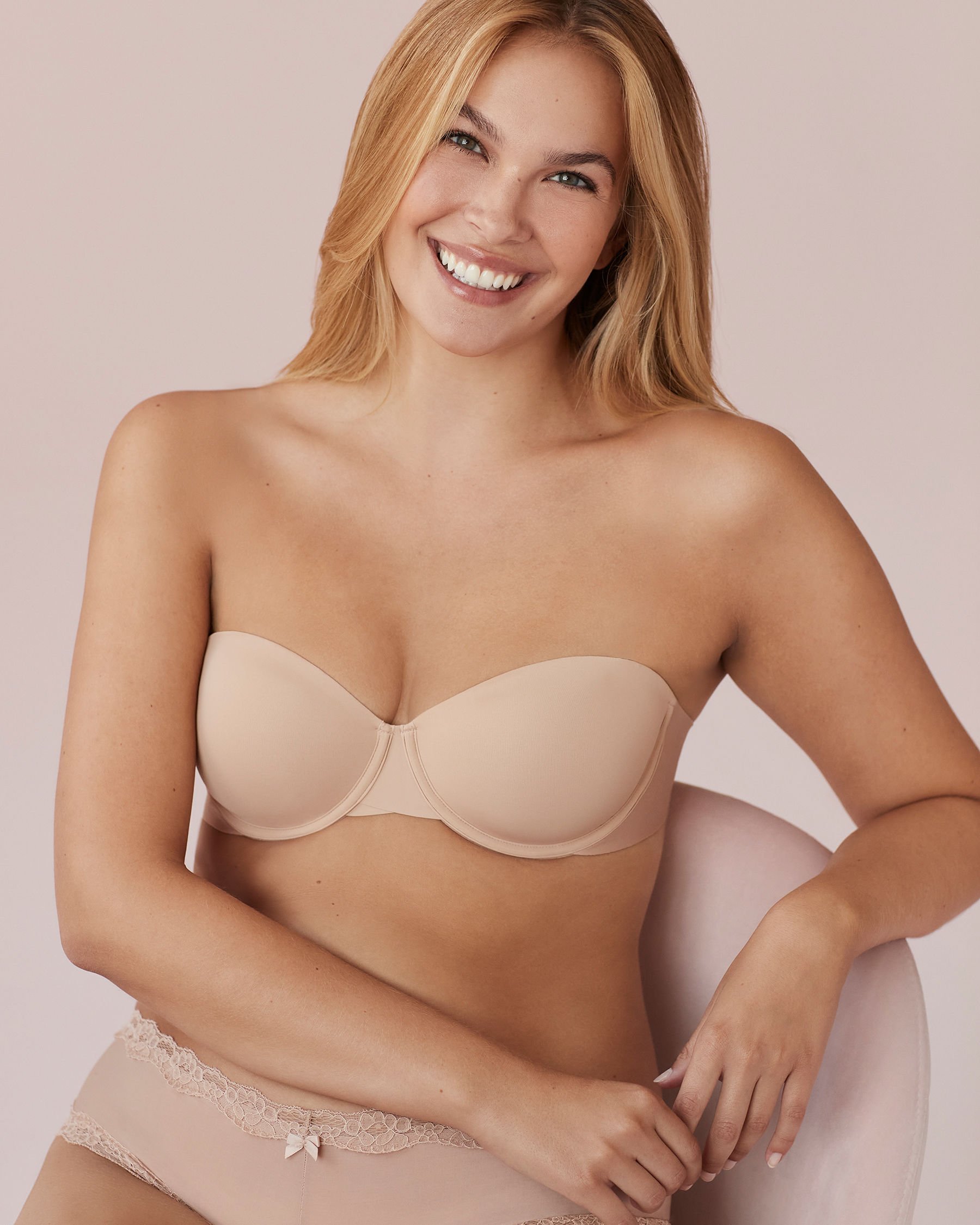 LA VIE EN ROSE Lightly Lined Spacer Foam Strapless Bra Latte 593-112-0-00 - View1