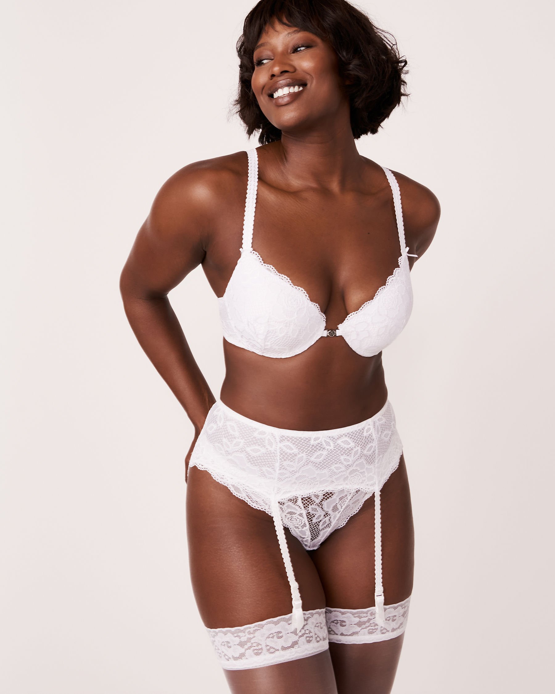 LA VIE EN ROSE Garter Belt White 10400001 - View1