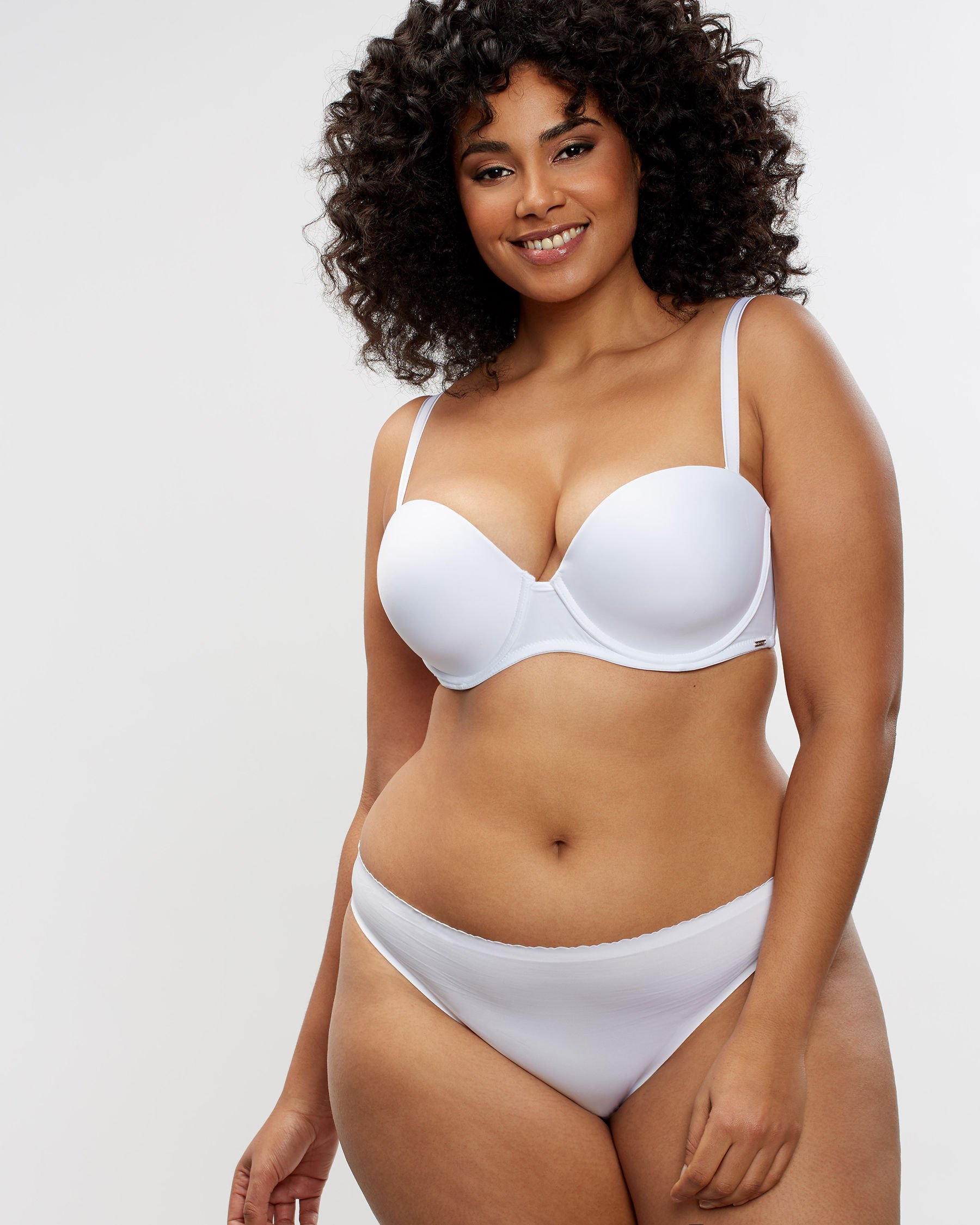 LA VIE EN ROSE Push-up Strapless Demi Bra White 2040159 - View2