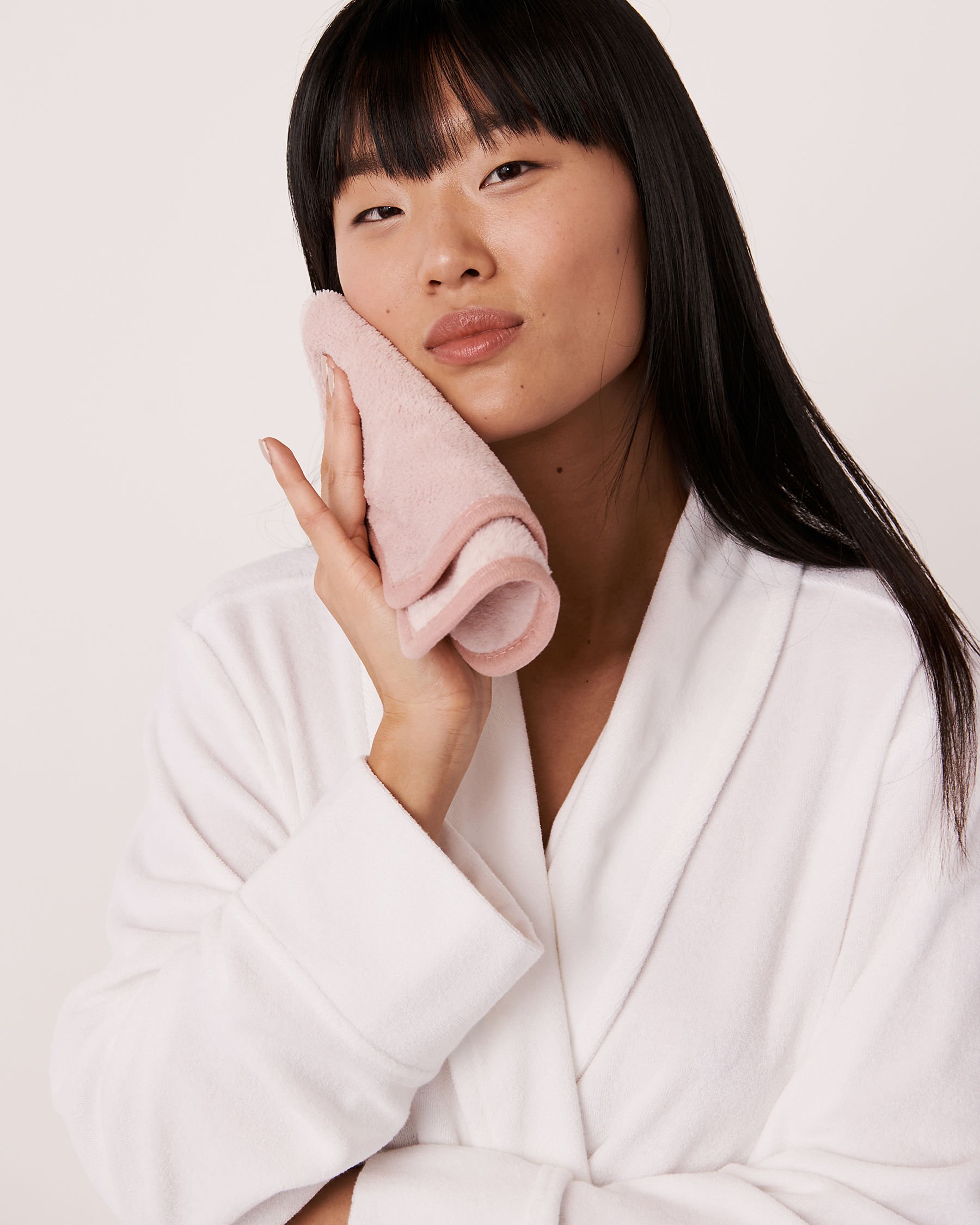 LA VIE EN ROSE Ensemble de 4 lingettes démaquillantes réutilisables Blanc D50007 - Voir1
