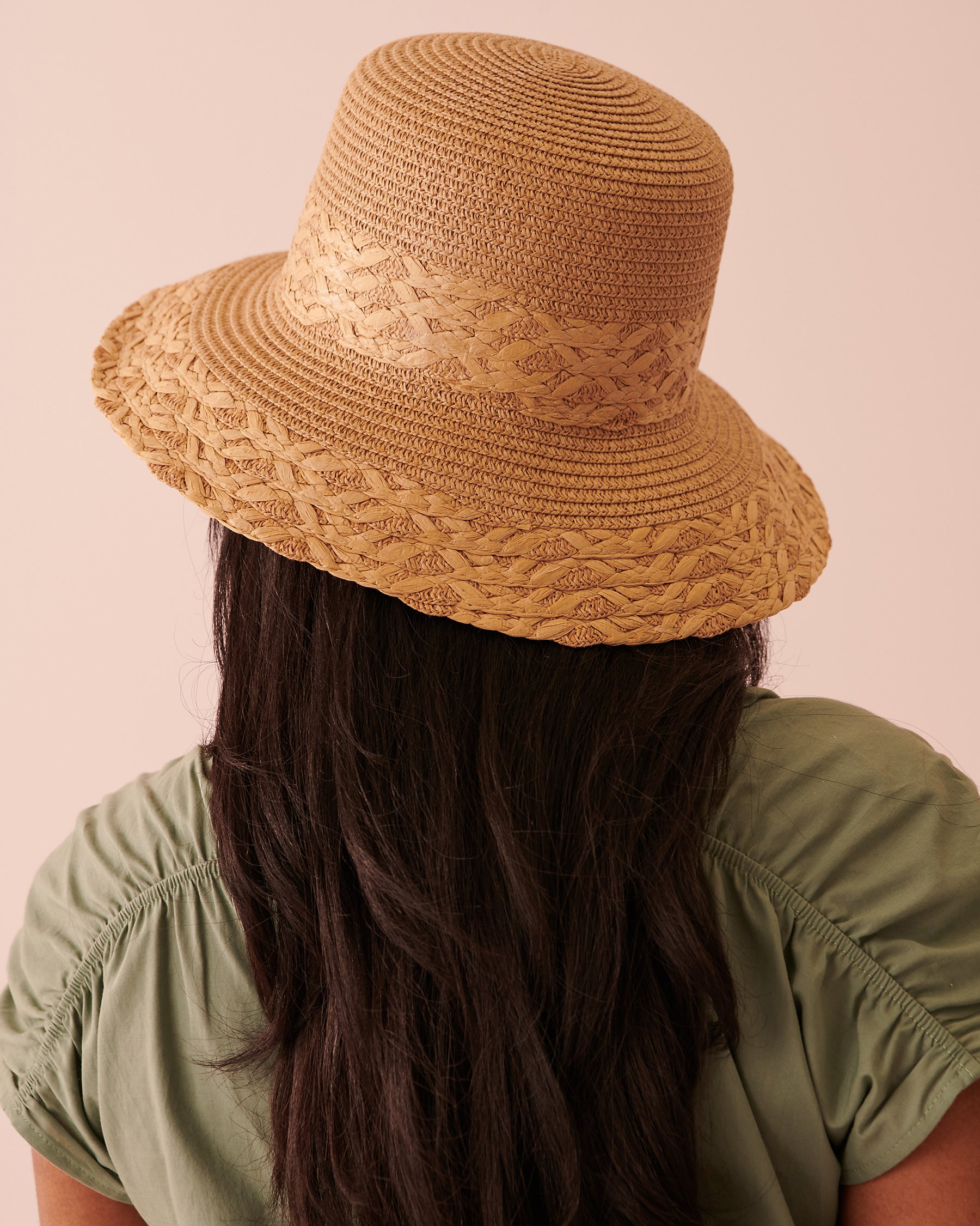 LA VIE EN ROSE AQUA Short Brim Hat Natural Straw 80500079 - View2