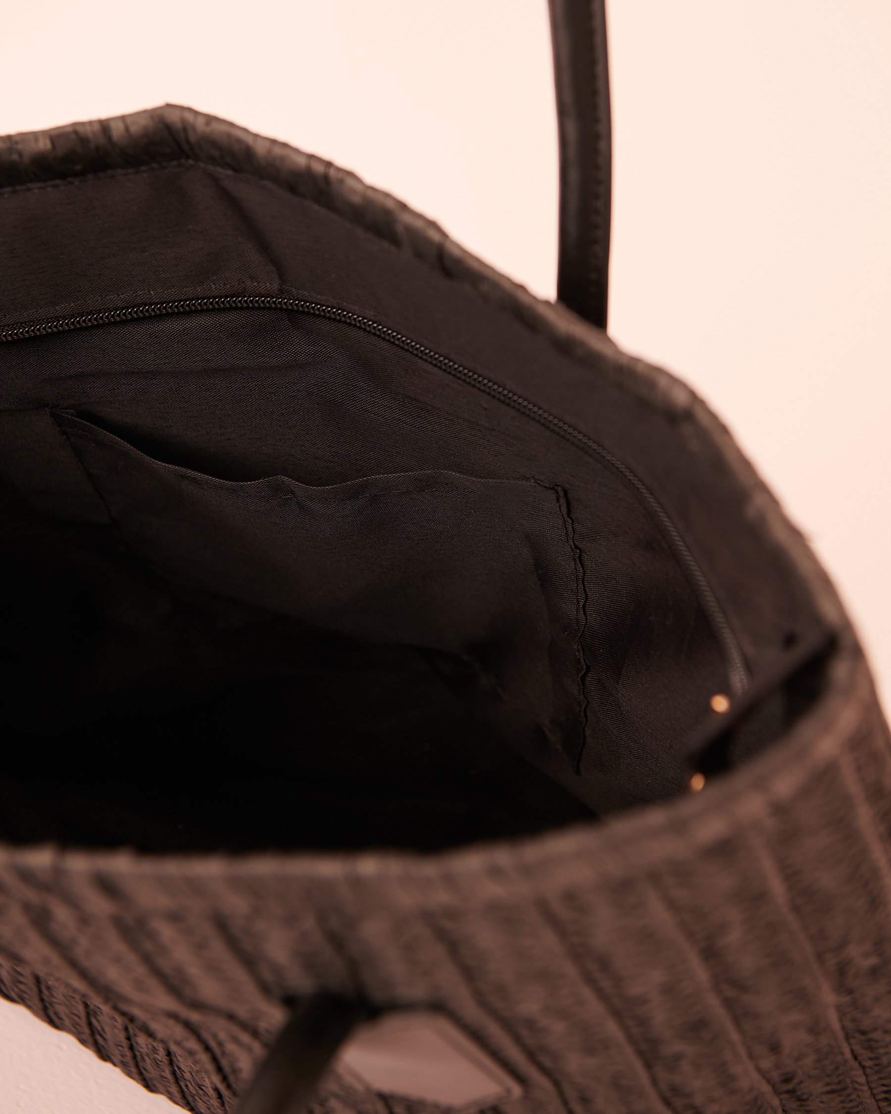 LA VIE EN ROSE AQUA Straw Bag Black 80500078 - View3