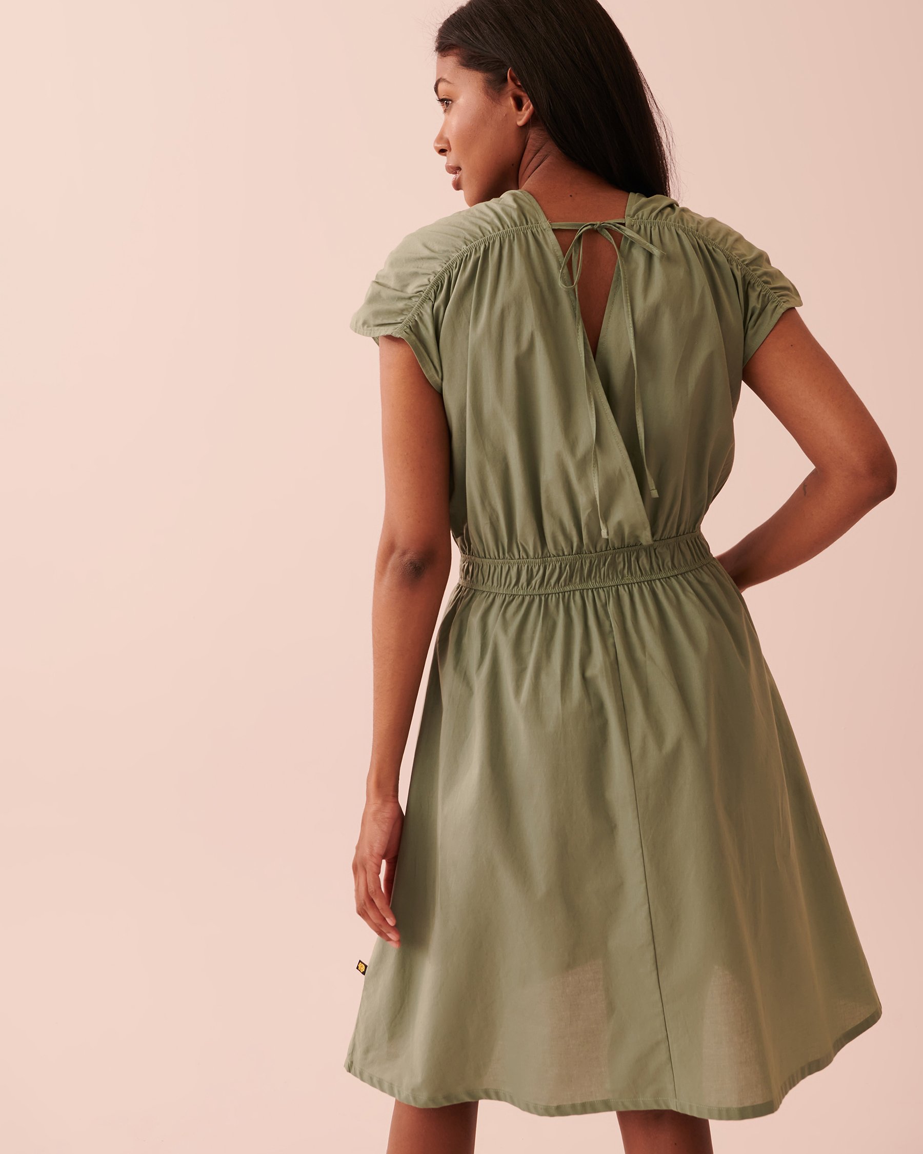 LA VIE EN ROSE AQUA Sleeveless Cotton Dress Agave green 80300073 - View2