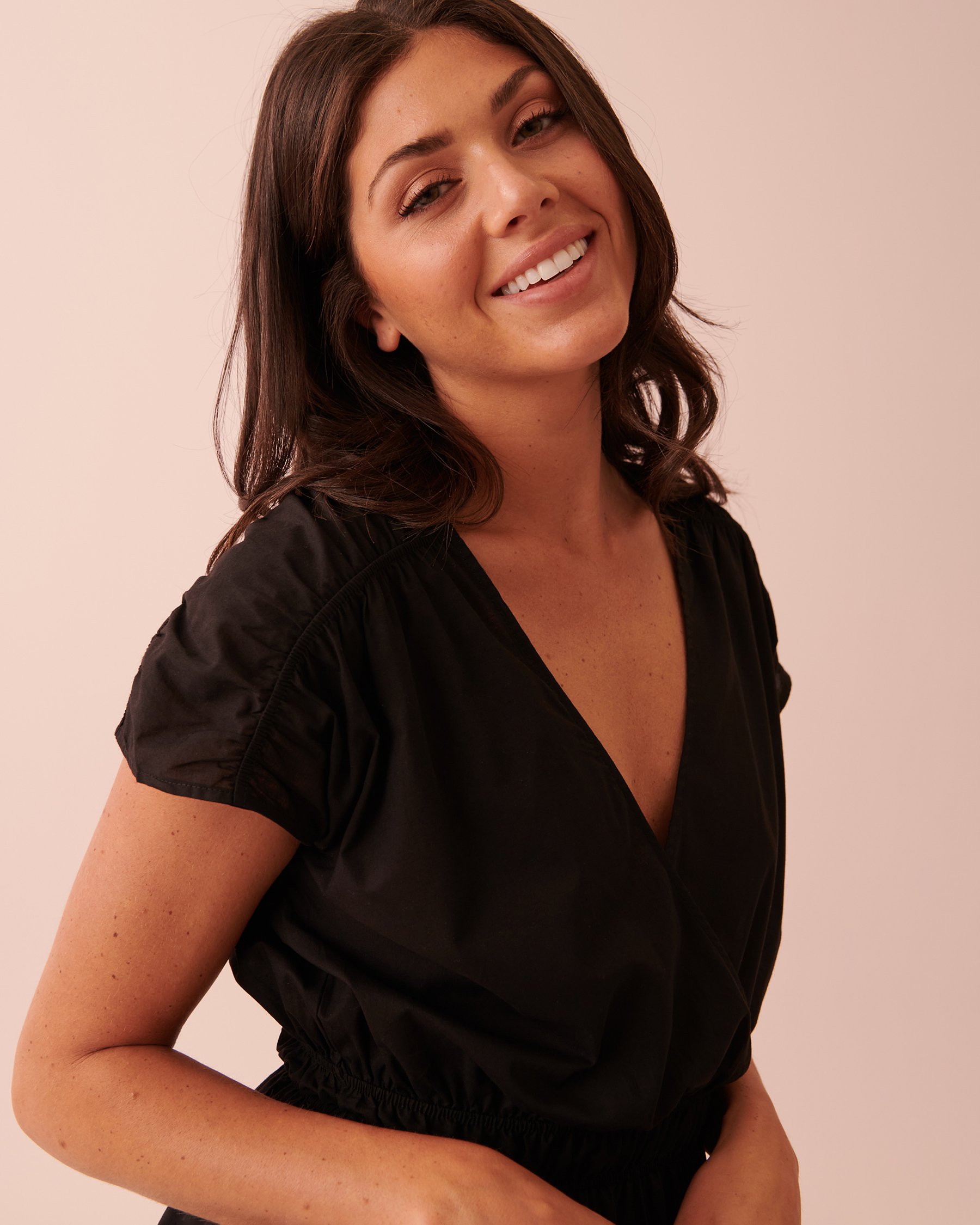 LA VIE EN ROSE AQUA Sleeveless Cotton Dress Black 80300073 - View3