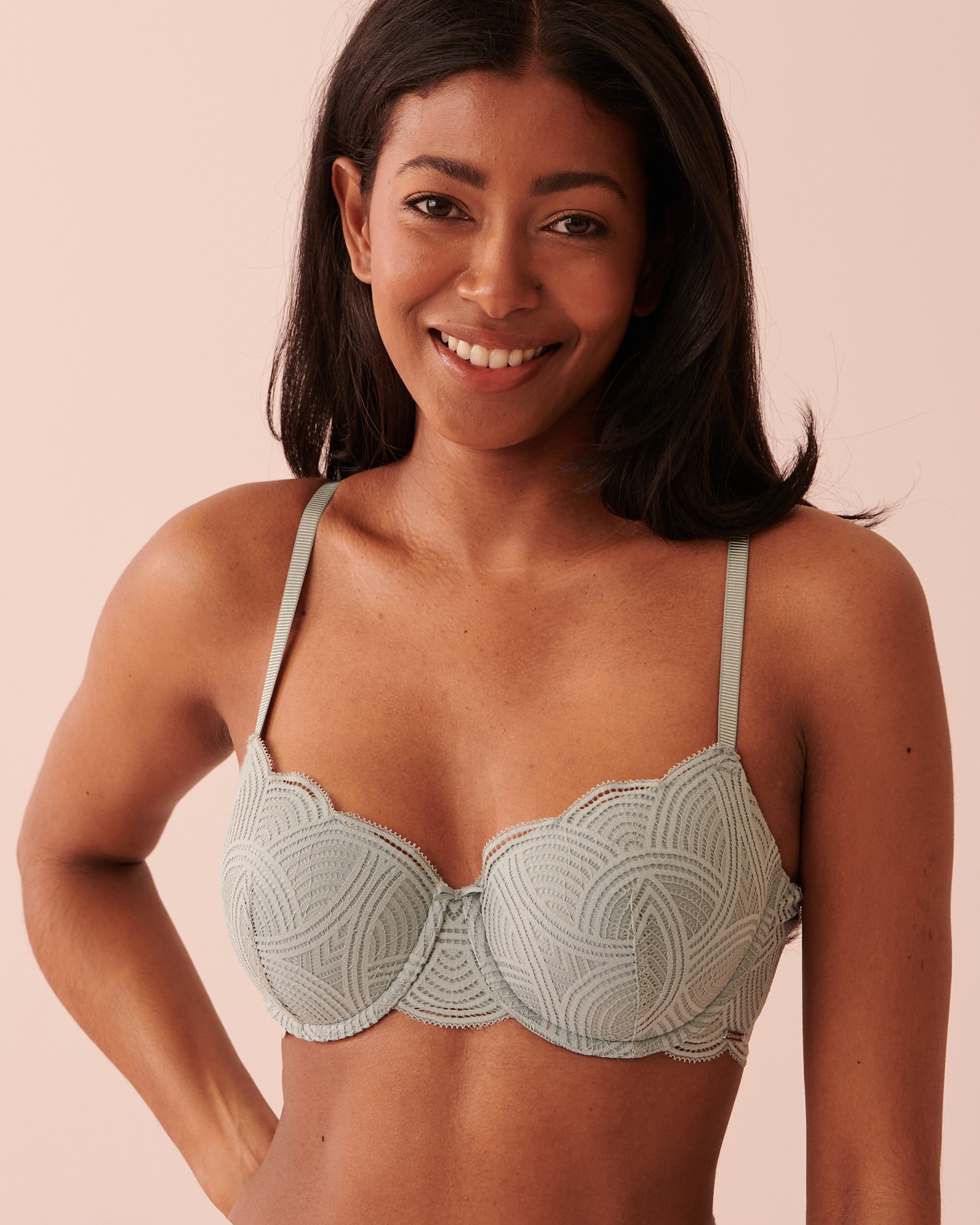 LA VIE EN ROSE Lightly Lined Balconette Flexible Bra Morning blue 10200305 - View3