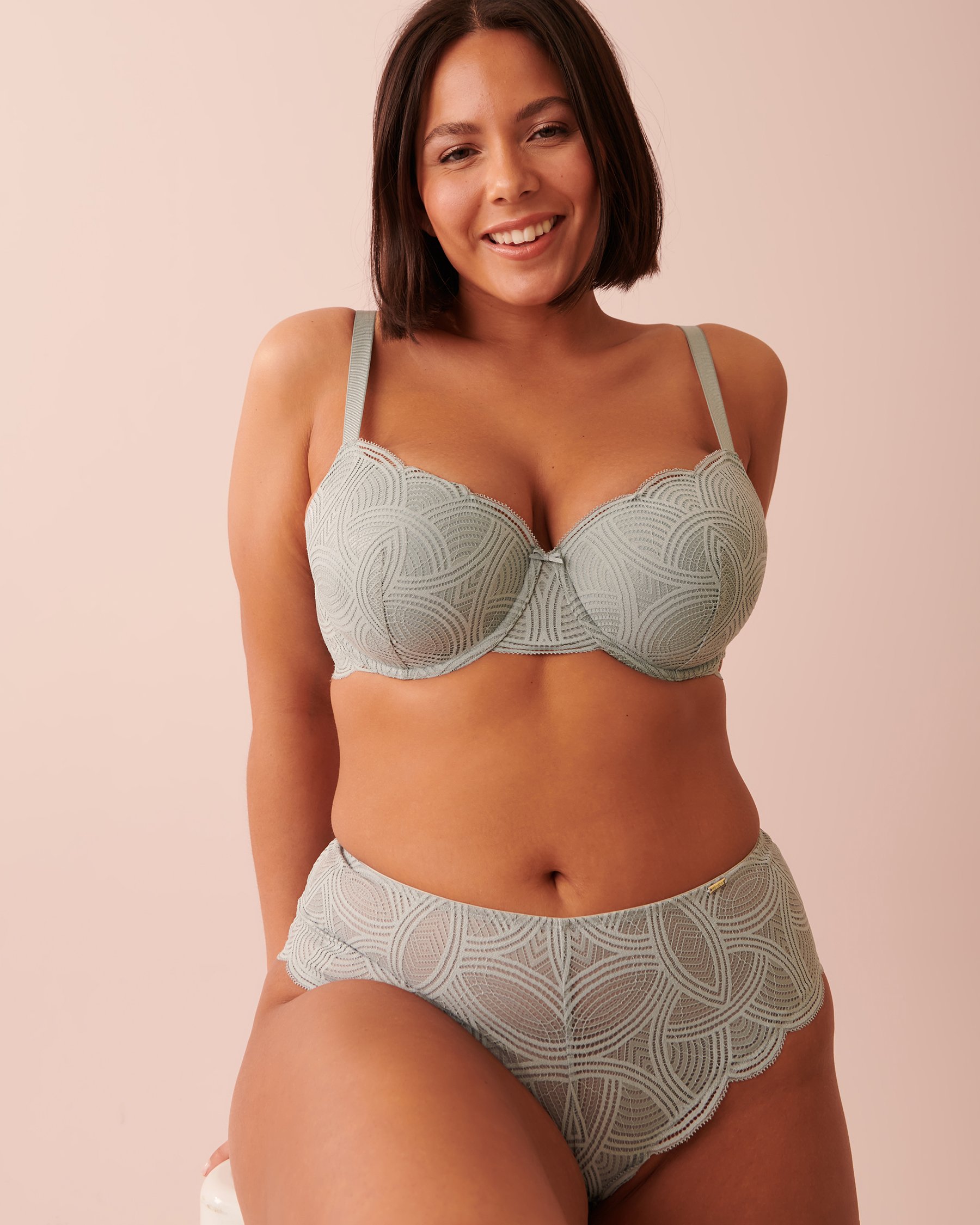 LA VIE EN ROSE Lightly Lined Balconette Flexible Bra Morning blue 10200305 - View4
