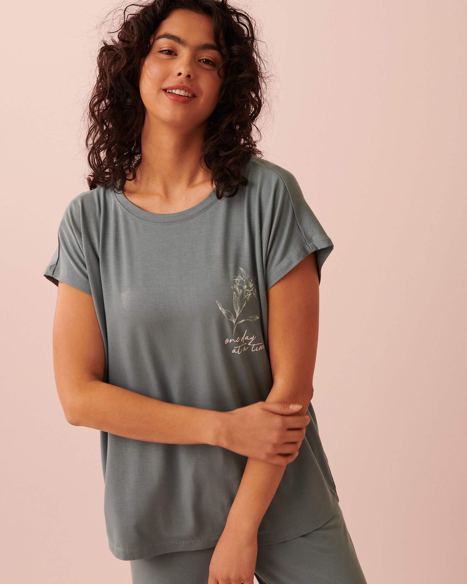 LA VIE EN ROSE Bamboo T-shirt Mist blue 40100474 - View1