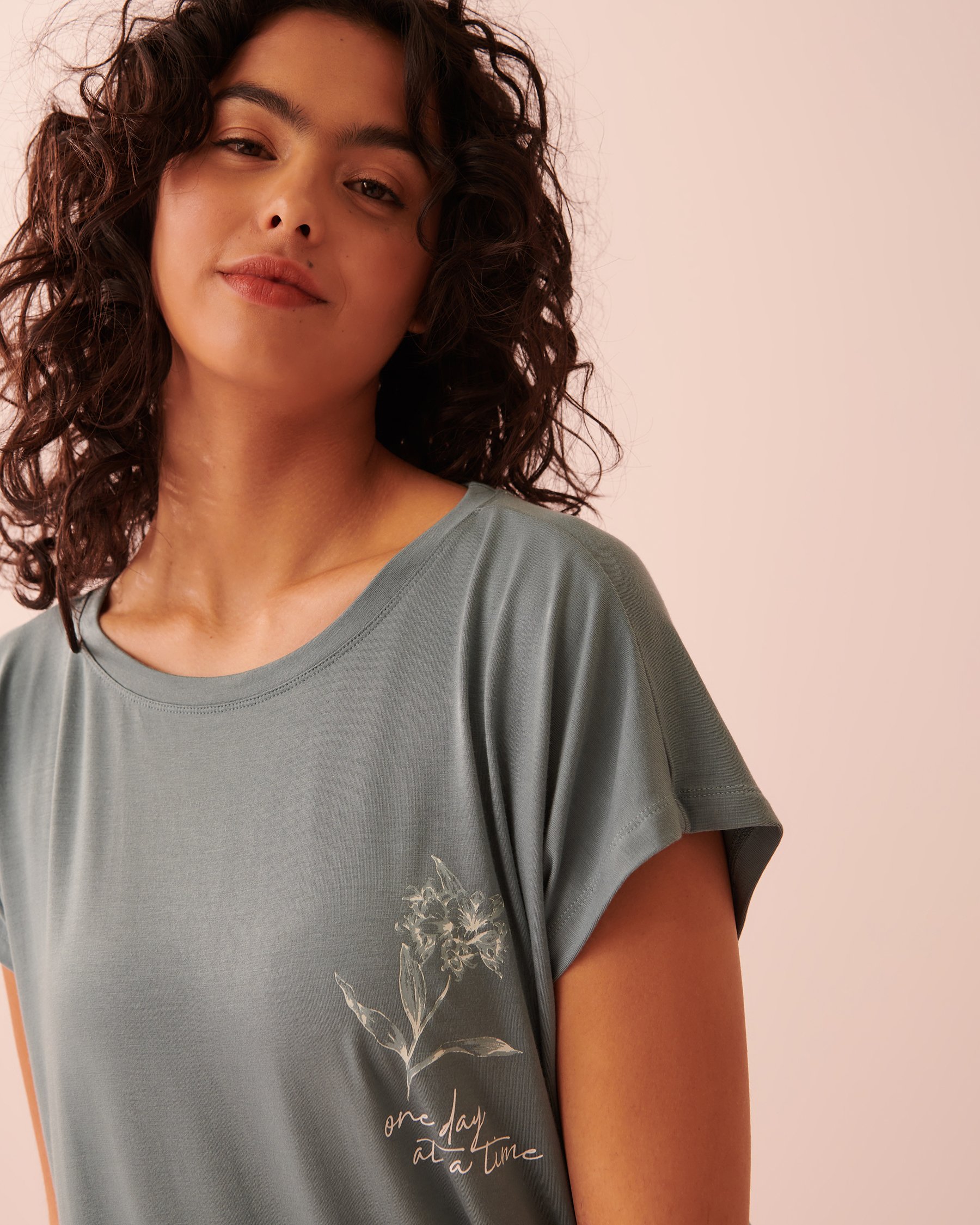 LA VIE EN ROSE Bamboo T-shirt Mist blue 40100474 - View2