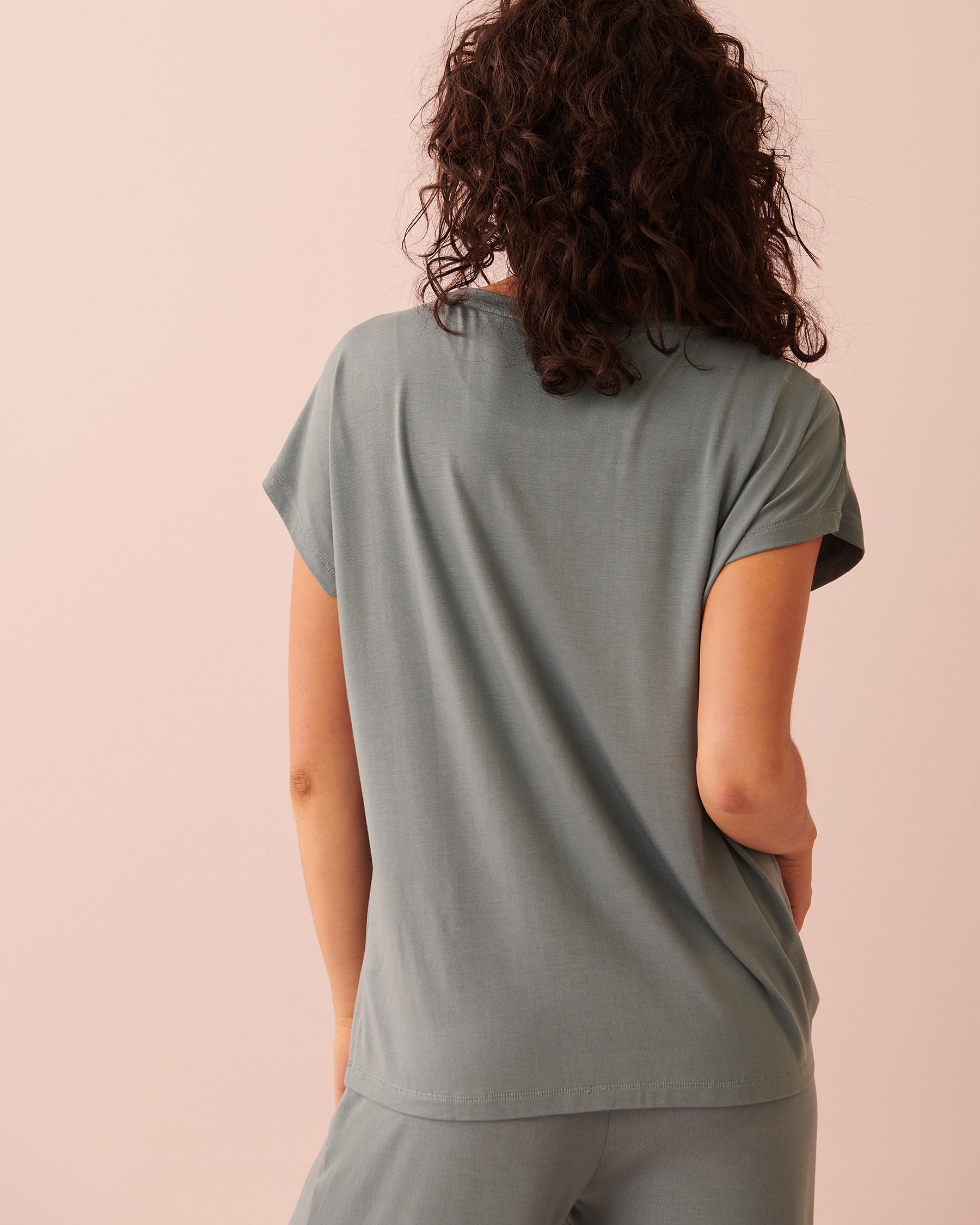 LA VIE EN ROSE Bamboo T-shirt Mist blue 40100474 - View3