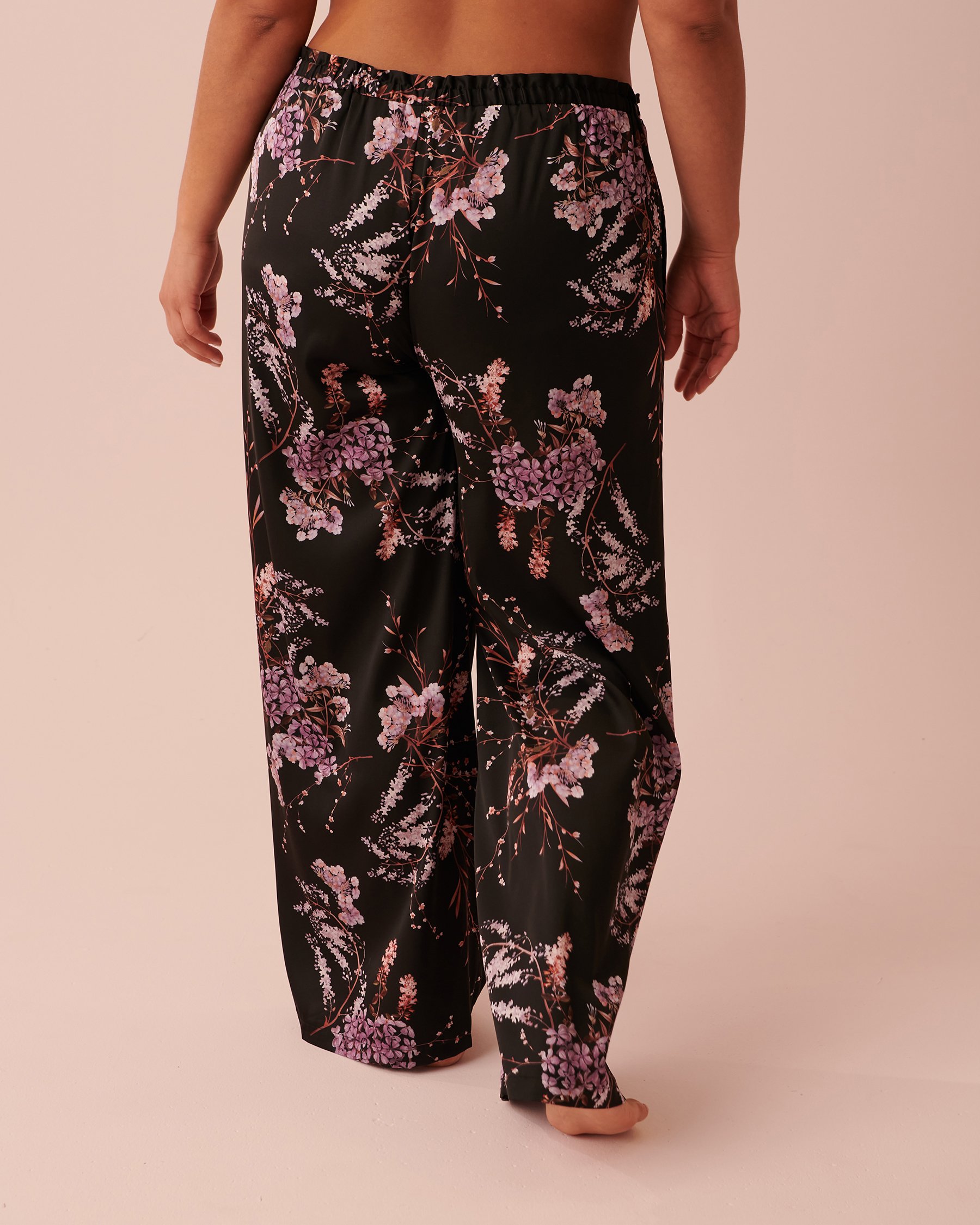 LA VIE EN ROSE Satin Wide Leg Pants Dawn forest 60200069 - View2