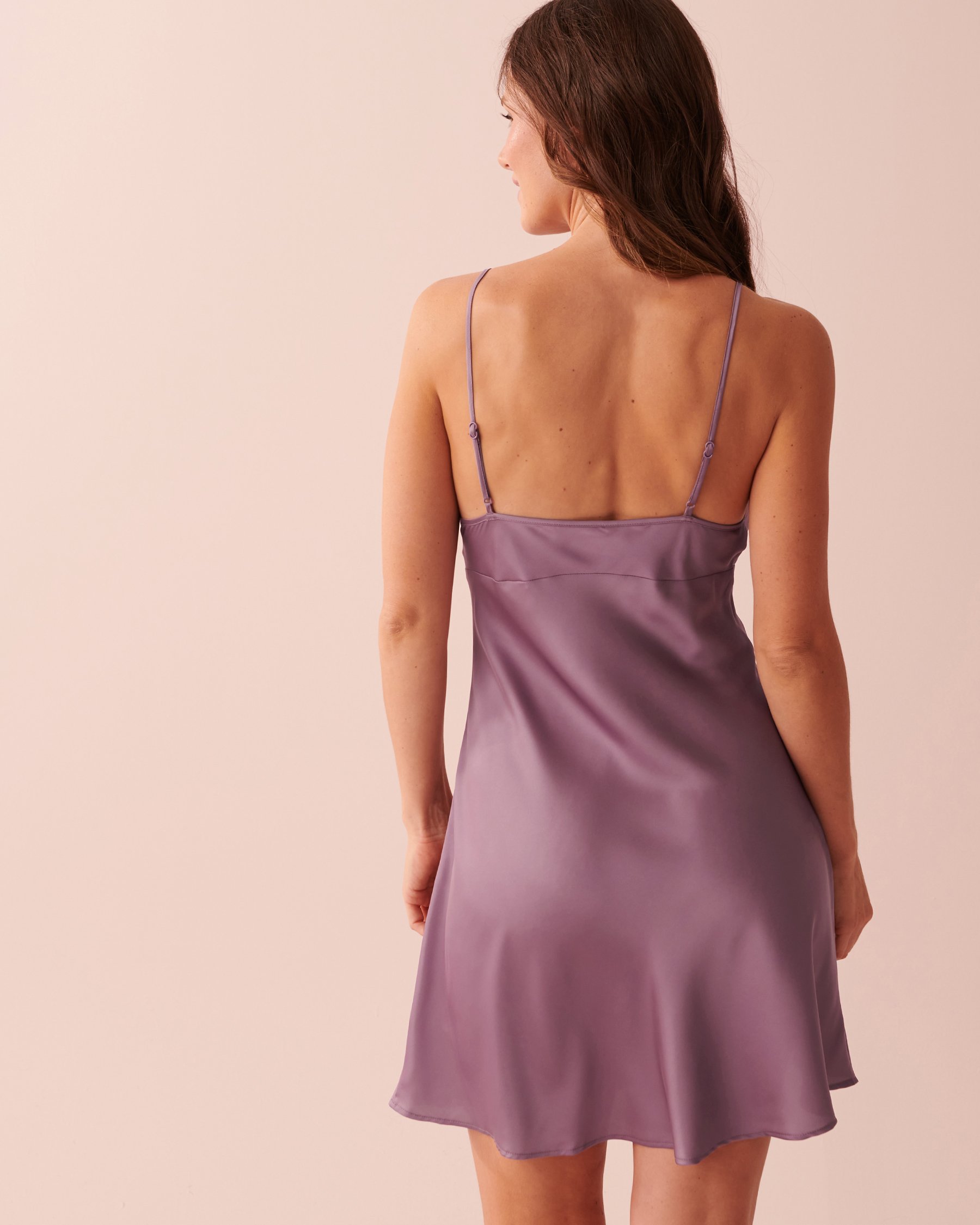 LA VIE EN ROSE Satin Nightie Mauve 60500109 - View2