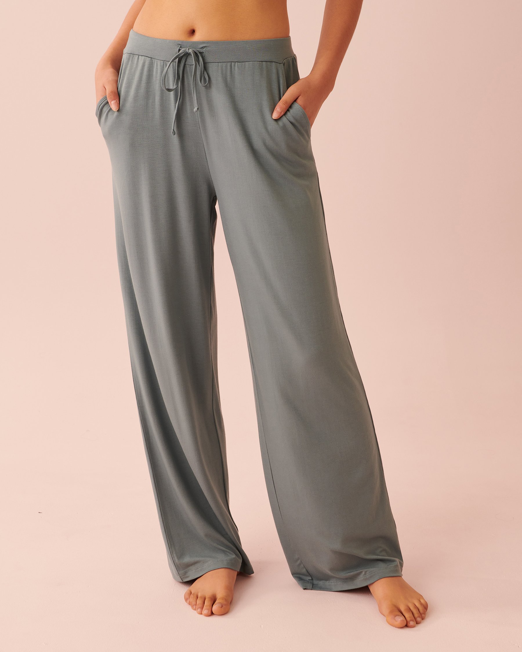 LA VIE EN ROSE Bamboo Wide Leg Pants Mist blue 40200468 - View1