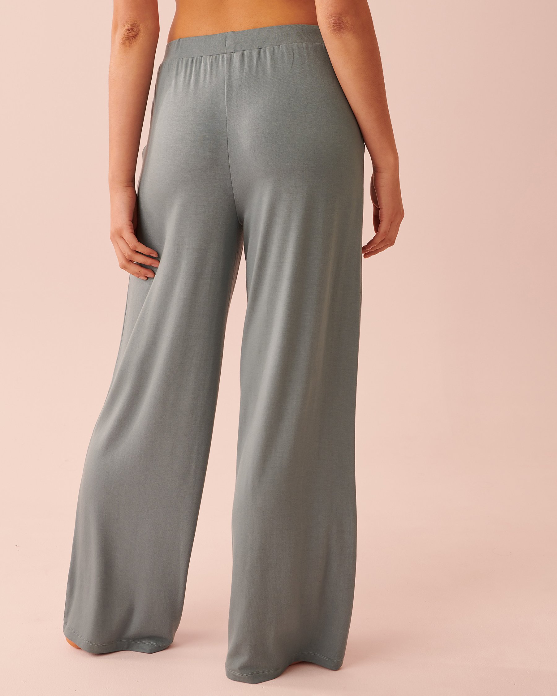 LA VIE EN ROSE Bamboo Wide Leg Pants Mist blue 40200468 - View2