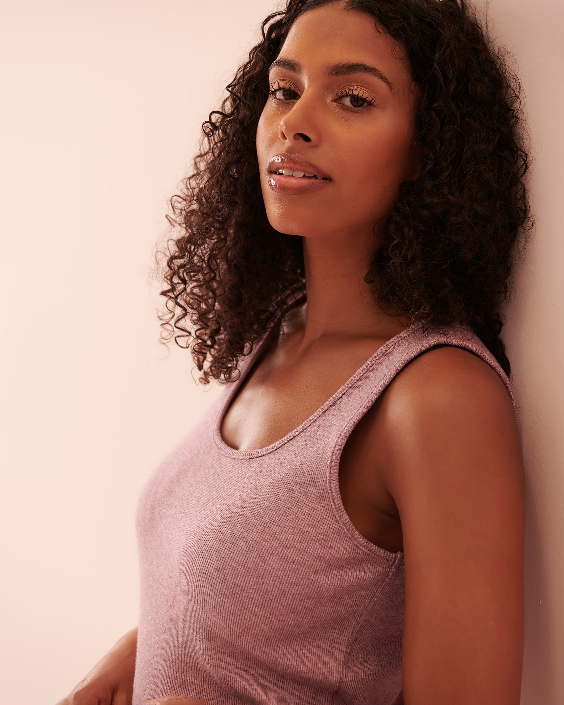 LA VIE EN ROSE Ribbed Cami Mauve mix 50100067 - View3